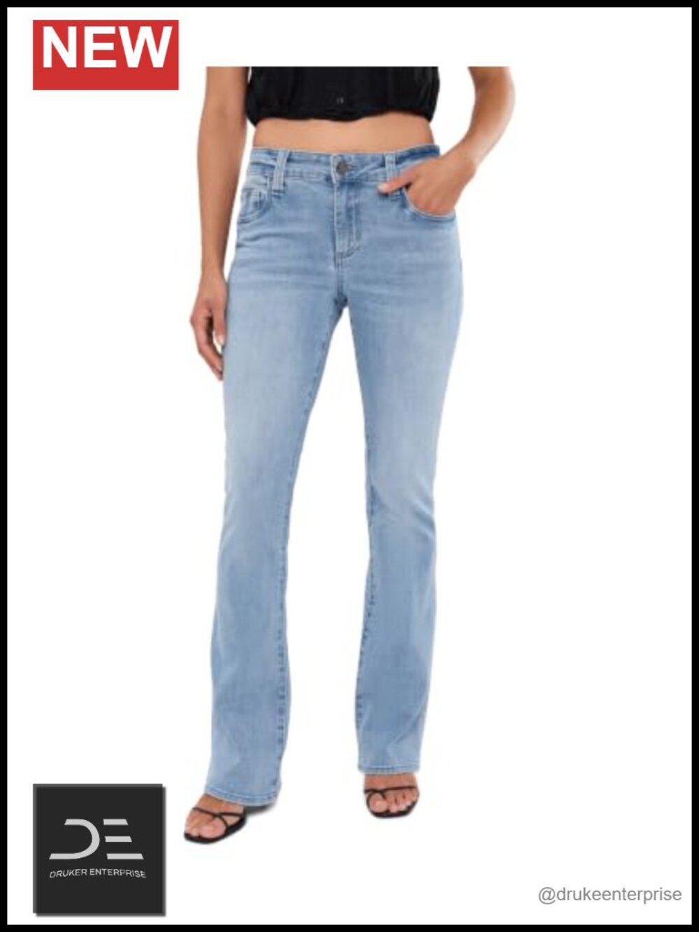 KUT from the Kloth Natalie Mid-Rise Flare Jeans Cotton Blend Flared